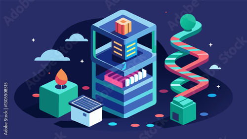 Within the miniature universe of DNA a revolutionary od for data storage has emerged utilizing the building blocks of life for information preservation.. Vector illustration