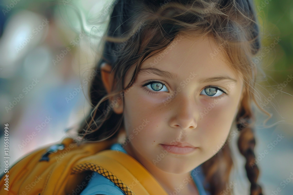 Obraz premium Schoolkid studying at school, generative ai
