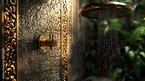 Relaxing modern bathroom featuring a stylish rainfall shower design high resolution picture
