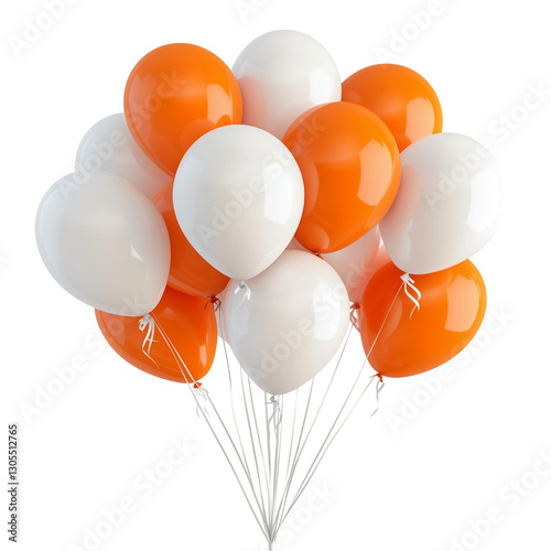 Party balloons in white and orange, balloons