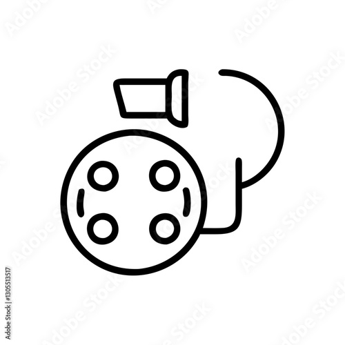 microfilm viewer with reel in minimalistic style
