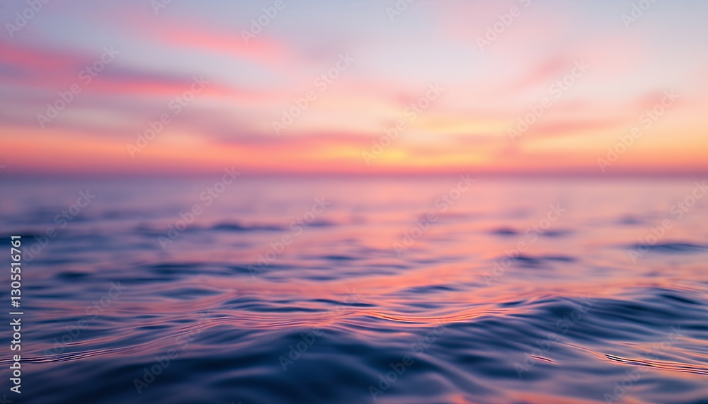 Fototapeta premium ocean-sunset-water-ripples-pink-sky
