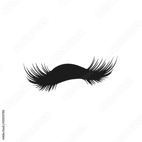 2D flat vector illustration eyelash extensions icon isolated on a white background.

