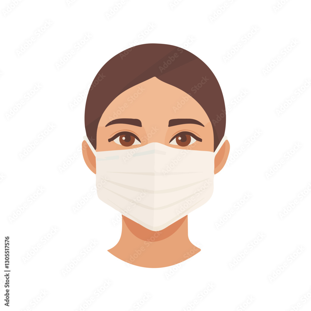 2D flat vector illustration face mask icon isolated on a white background.
2D flat vector illustration face mask icon isolated on a white background.