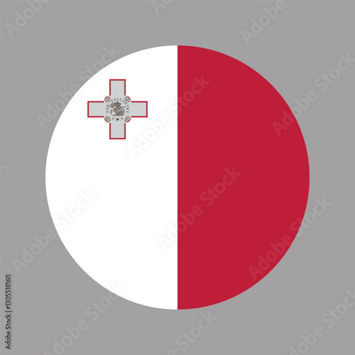 National flag of Malta. Rectangular flag. Vector illustration