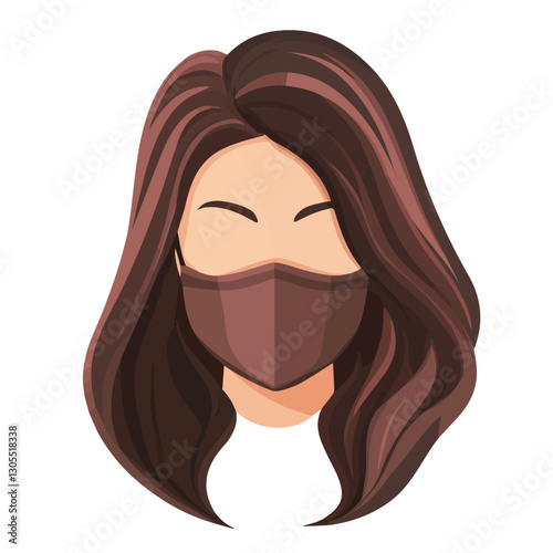 2D flat vector illustration hair mask icon isolated on a white background.

