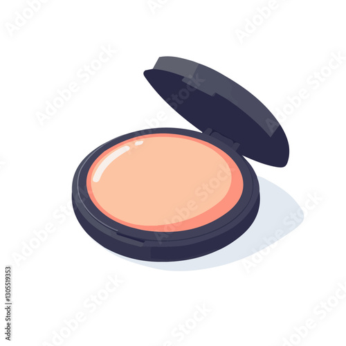 2D flat vector illustration powder compact icon isolated on a white background.

