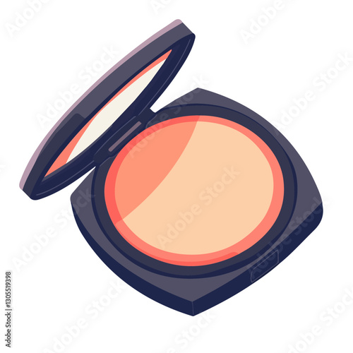 2D flat vector illustration powder compact icon isolated on a white background.

