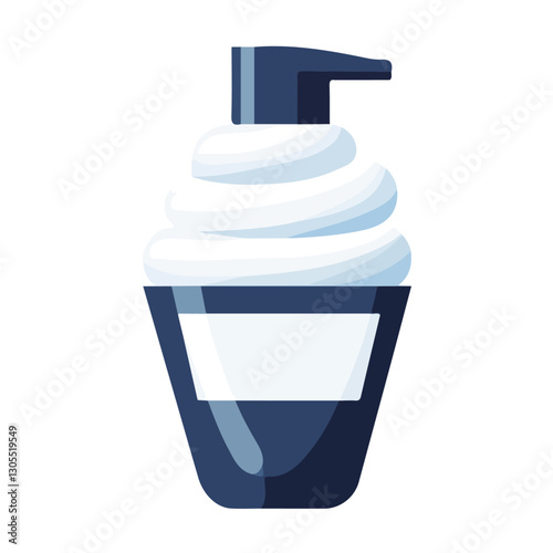 2D flat vector illustration shaving cream icon isolated on a white background.

