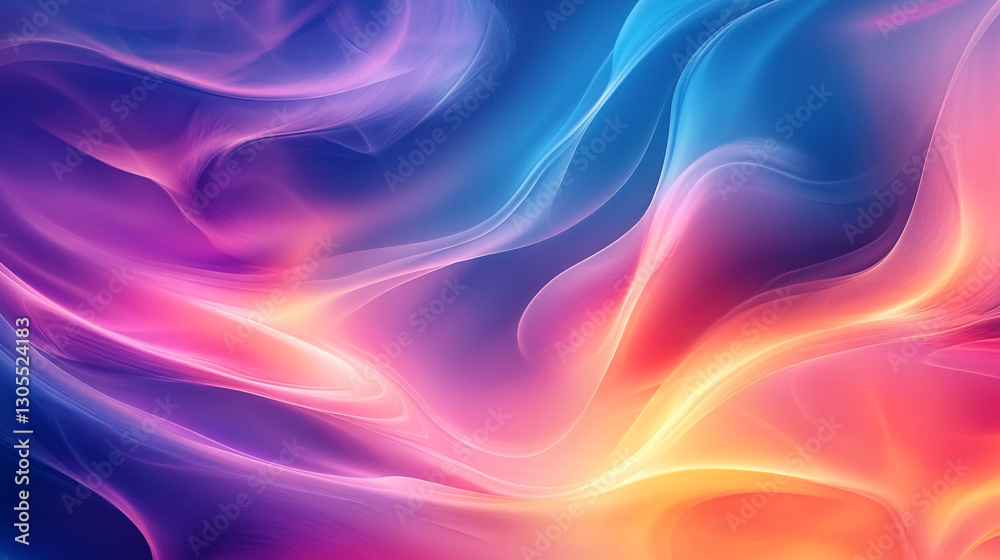 Fototapeta premium Immersive Abstract Landscape: A Harmonious Fusion of Warm and Cold Colors with Smooth Gradients and Textures that Evoke Depth and Dimension, Inspiring Creativity and Emotion
