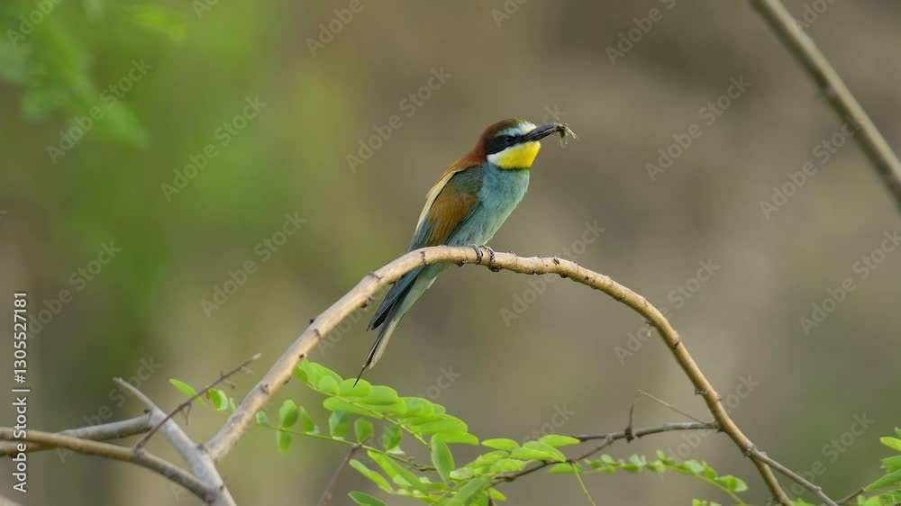 Europäischer Bienenfresser (Merops Apiaster), sitzt auf Zweig Europäischer Bienenfresser (Merops Apiaster), sitzt auf Zweig