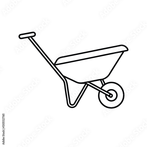 wheelbarrow on white background