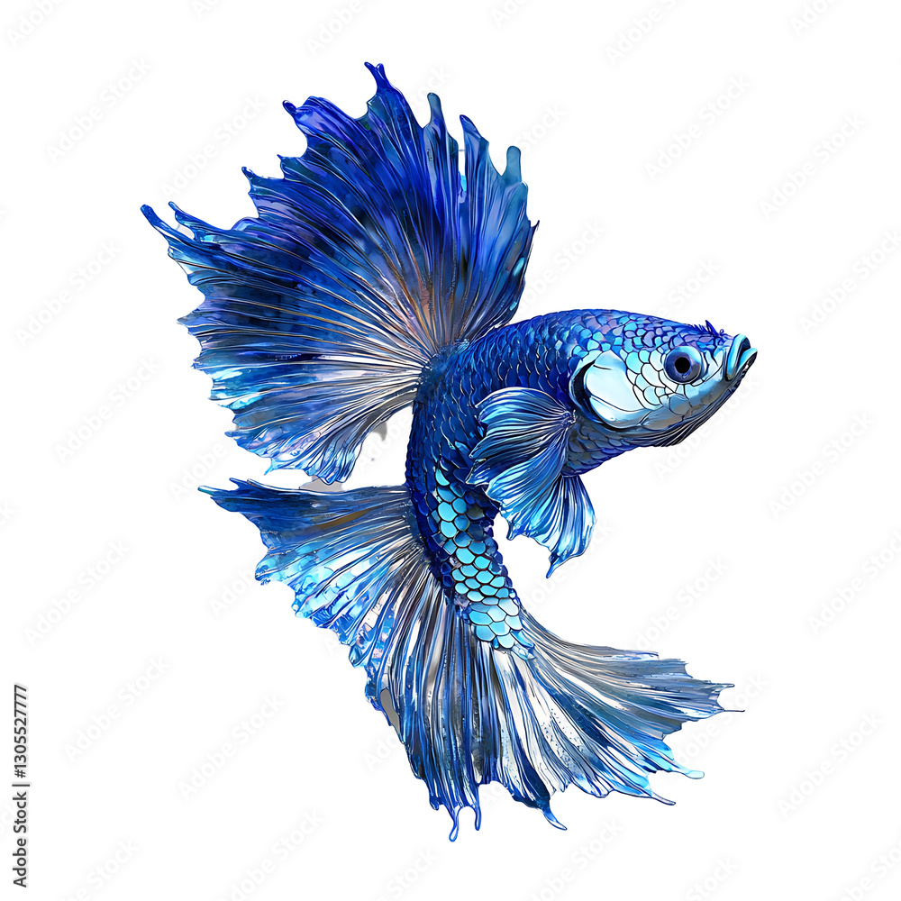 Obraz premium betta fish blue 3D render