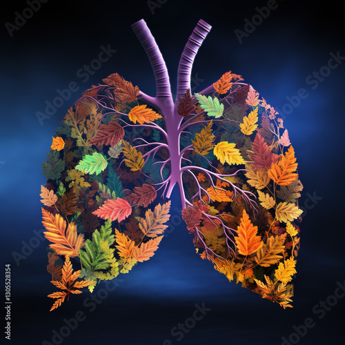 leaf and flowers on lungs