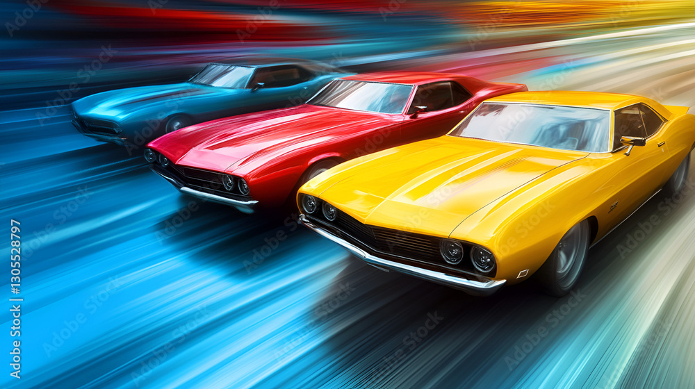 Top speed, racing, moving car, movement.