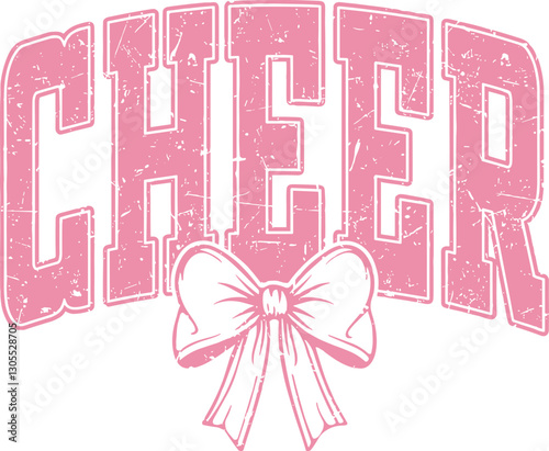 Cheer distressed coquette bow SVG, cheer vector