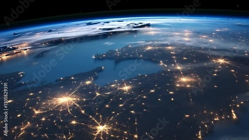 Earth horizon view from space