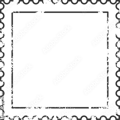 Blank empty postage stamp Grunge. Clean postage stamp template. Postage stamp border. Mockup postage stamp. Vector illustration
