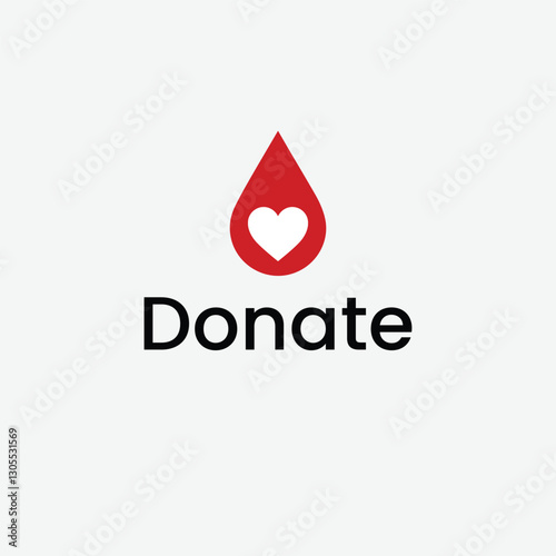 Blood Drop donate concept logo