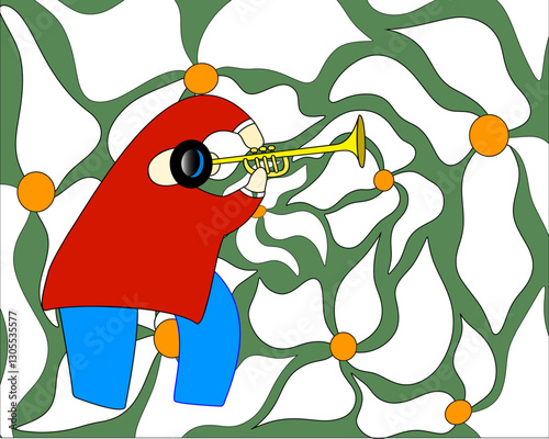 Music poster, Jazz,  Trumpet player, Jazz music