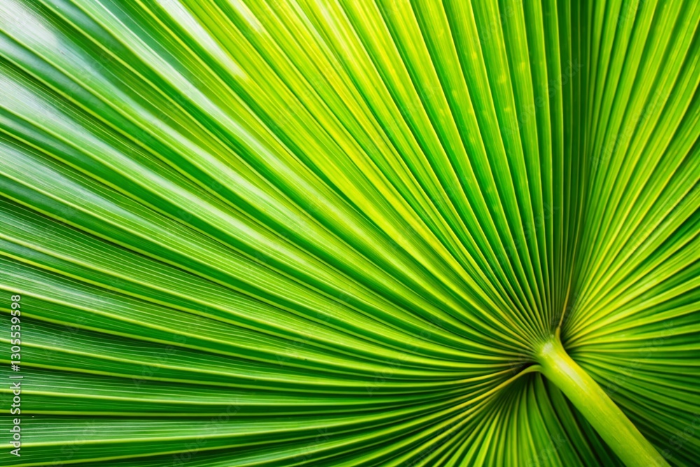 Obraz premium Lush Green Palm Leaf Texture: Close-Up Panoramic Stock Photo