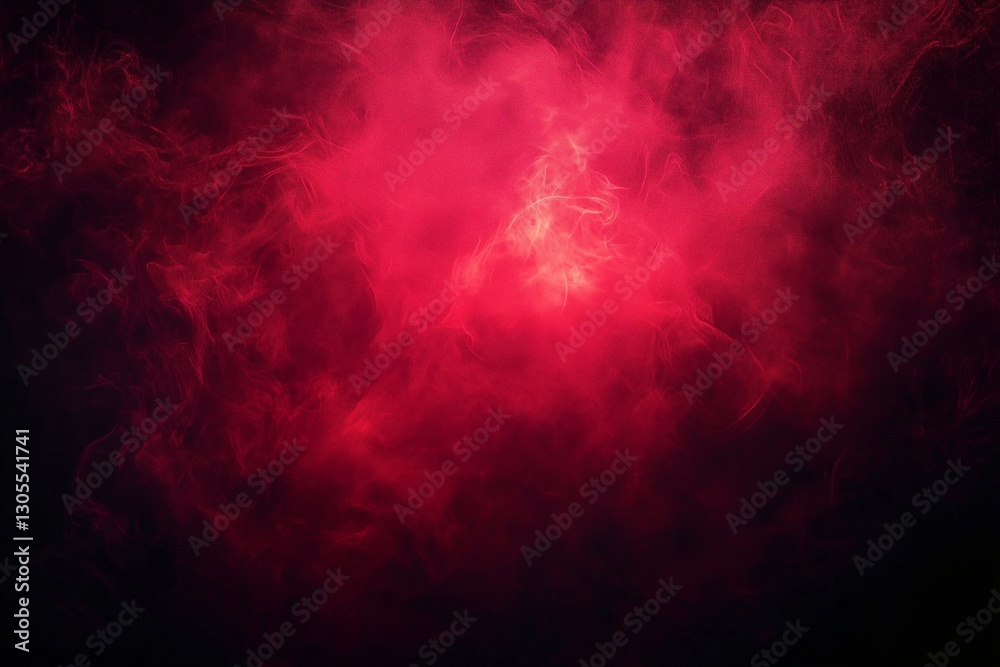 Naklejka premium Smoke illuminated by red light in the dark