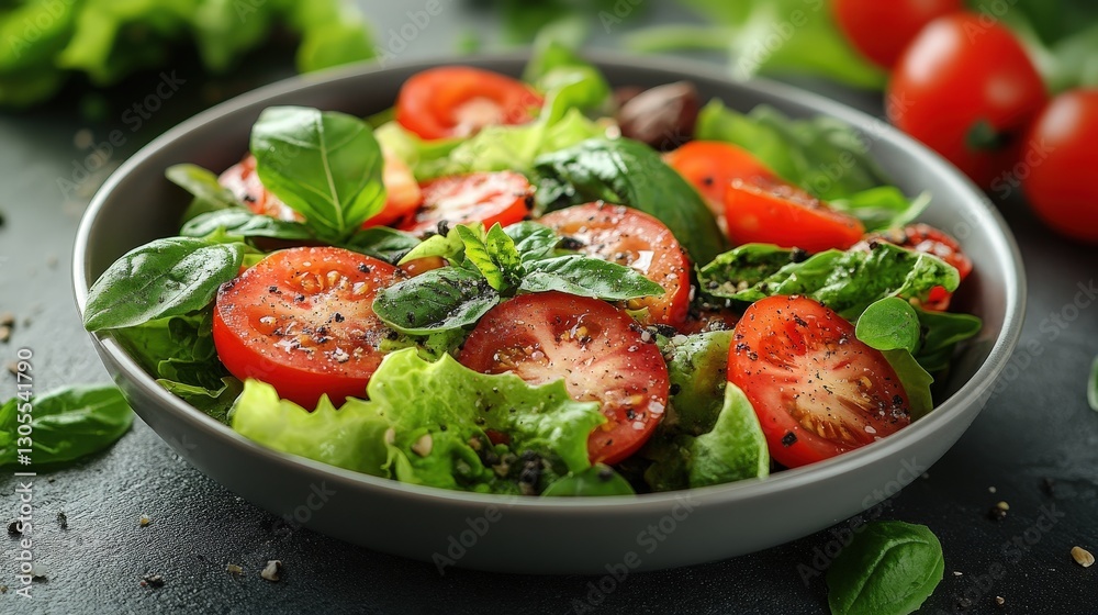 Fresh tomato and basil salad bowl Fresh tomato and basil salad bowl