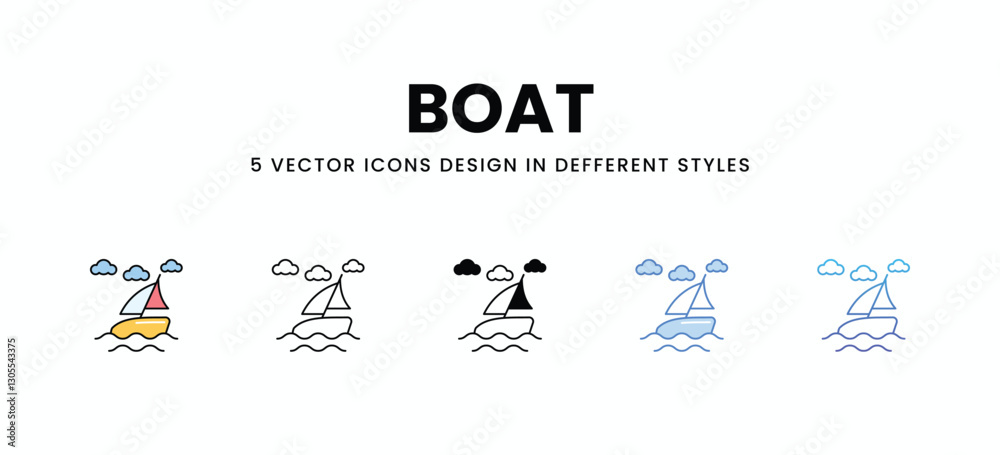 Boat vector icons set stock illustration. Boat vector icons set stock illustration.
