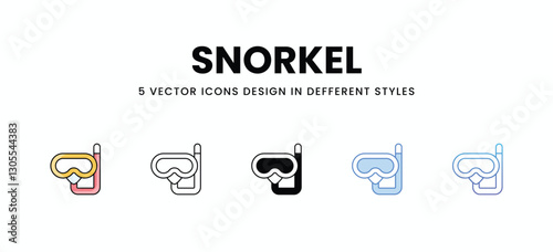 Snorkel vector icons set stock illustration.