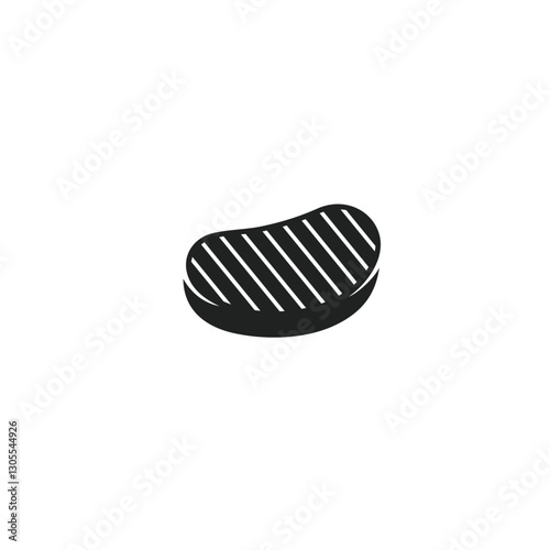 Beef steak icon logo flat vector design