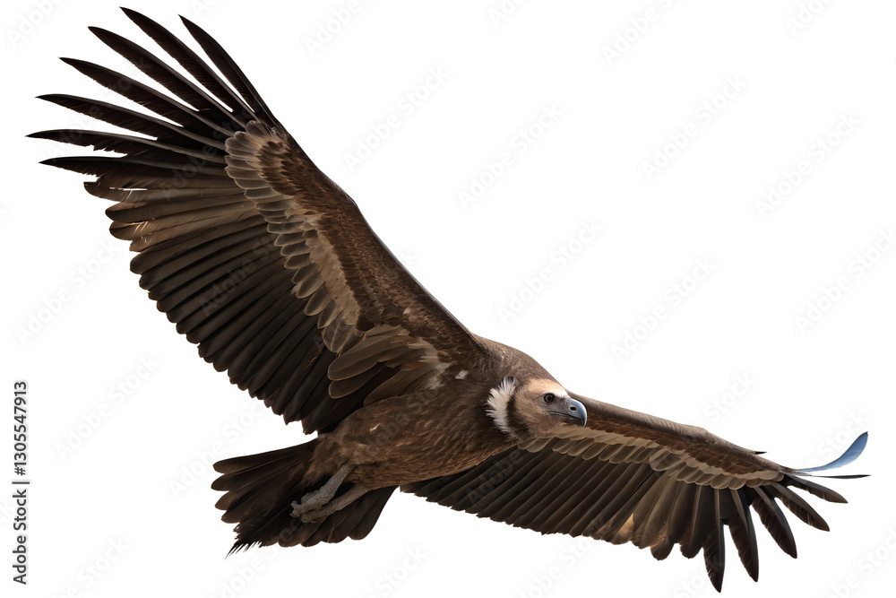 Obraz premium Flying vulture predator bird isolated in the transparent background