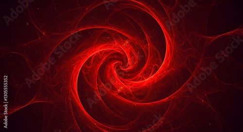 Abstract Red Energy Spiral Effect on Dark Background Power Concept