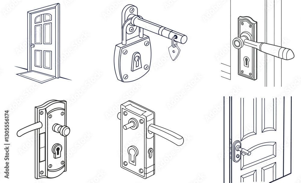 Fototapeta premium School, Travel and Gym Lockers Vector Icon Set