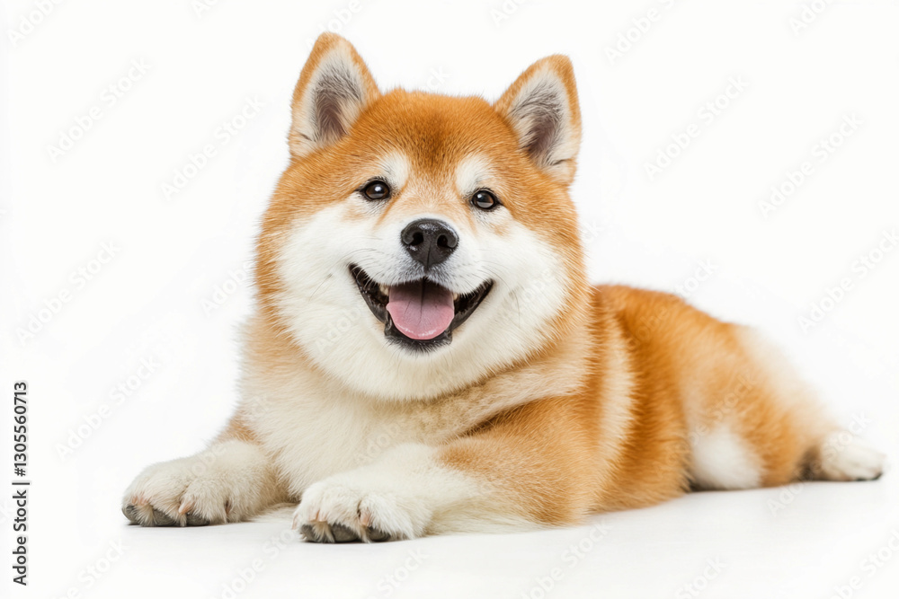 Cute Akita Puppy on White Background – Happy Japanese Akita Dog Cute Akita Puppy on White Background – Happy Japanese Akita Dog