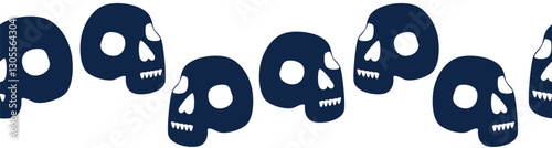 Horizontal border, set Magic and heavens seamless pattern, with magical elements Symbols of witchcraft theme