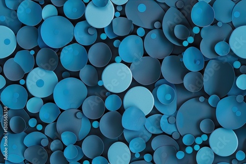 Abstract blue circular shapes forming a textured modern artistic background