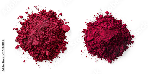 Vibrant Red Powder on a Transparent Background