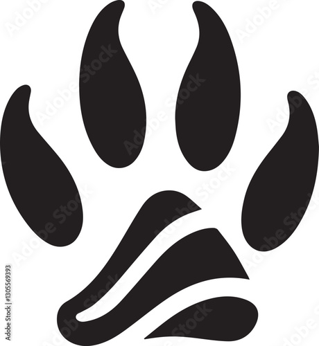 Black paw print vector graphic for animal lovers and pet owners alike
