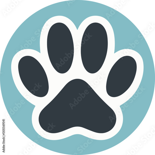 Black paw print vector graphic for animal lovers and pet owners alike
