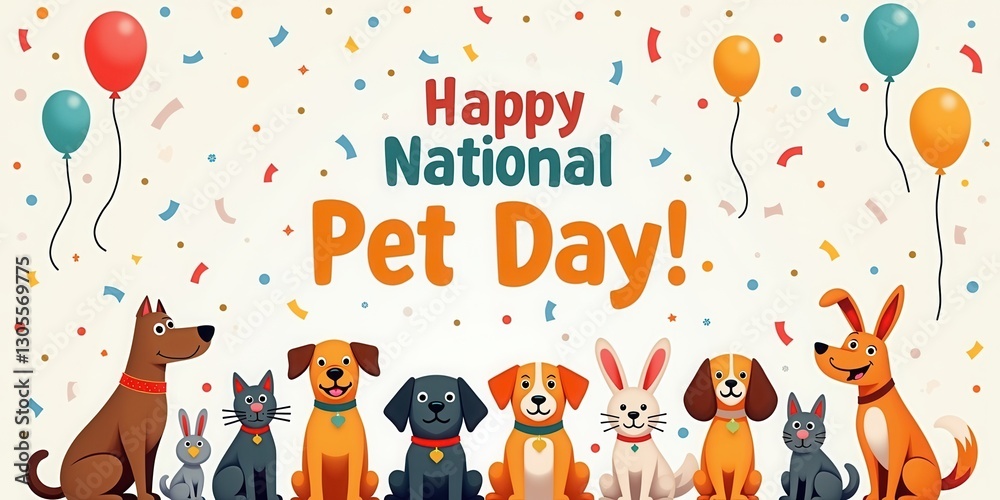 Naklejka premium National Pet Day