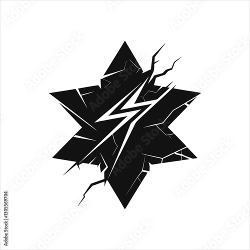 Black Crack Shatter Design Vector for Logo and Icon