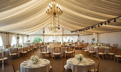 Elegant wedding tent reception