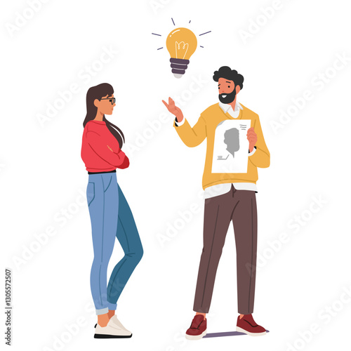 Video game designer team brainstorming searching idea for future project vector illustration