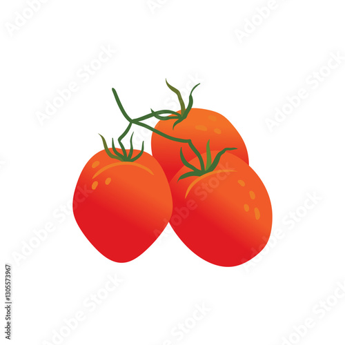 cherry tomatoes on a twig are isolated on a white background. red ripe tomatoes