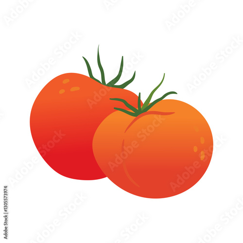 two juicy bright red tomatoes. vegetables from your garden. eco-friendly food