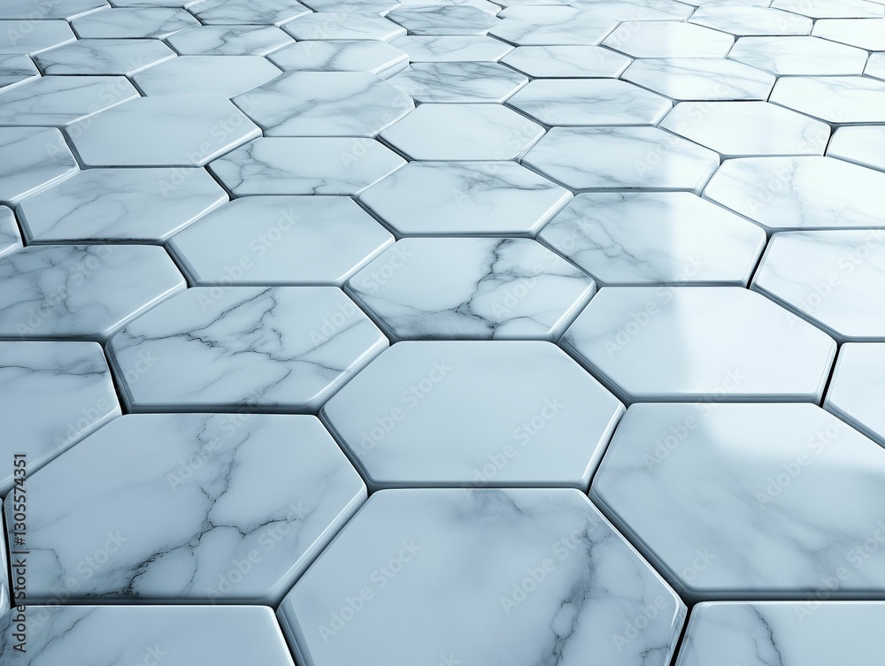 Naklejka premium Elegant Marble with Hexagonal Charm