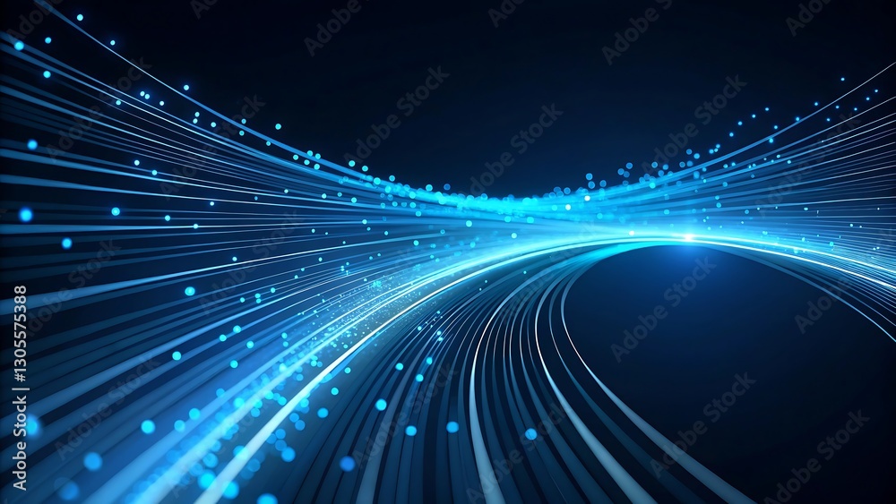 Fototapeta premium High-tech digital wave with glowing light, representing seamless data transfer, futuristic networking, and innovative technology solutions.