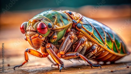 Macro Photography: Torn Cicada Shell Texture Background - Nature's Abstract Art photo