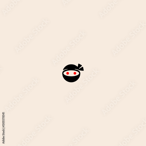 Ninja Face icon flat vector design. 