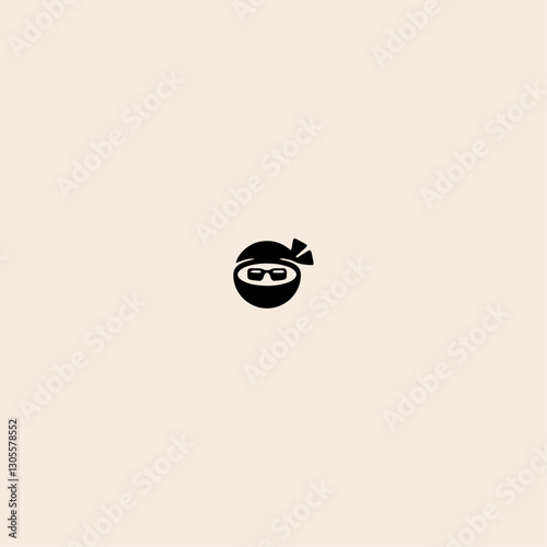 Ninja Face icon flat vector design. 